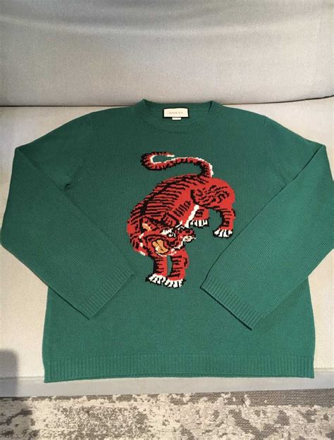 gucci eye sweater green|gucci tiger sweater women.